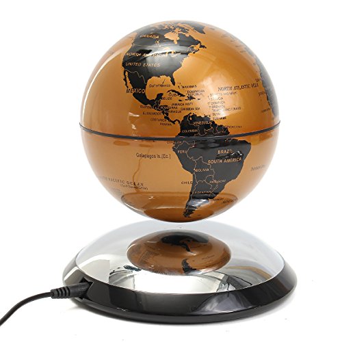 Jeteven 6   Magnetic Floating Globe Levitating Rotating Globe World Map for Desktop Office Home Decor Kids Education