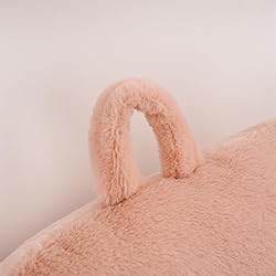 Holawakaka Large Faux Fur Bed Rest Pillow with