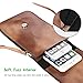 Bosam Matte Faux Leather Cell-phone-Bag-Pouch-Woman Crossbody Purse case with Touch Screen Window and Shoulder Strap (Brown)