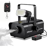 XWSTGEQ 1000W Fog Smoke Machine with Built-in Strobe Light | Wireless Remote Control, Sound Activated LED Strobe, Auto Spray, Thick Non-Toxic Fog for Party Halloween Concert Stage