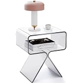 solaround Acrylic Nightstand Bedside Side Table, 39 x 30 x 45cm, Clear