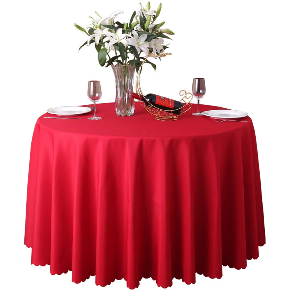 CIEEIN CIEHT Polyester Tablecloths Table cloth Tablecover Table Covers Round Hotels Restaurants Wedding Party Washable Simple Red 260cm