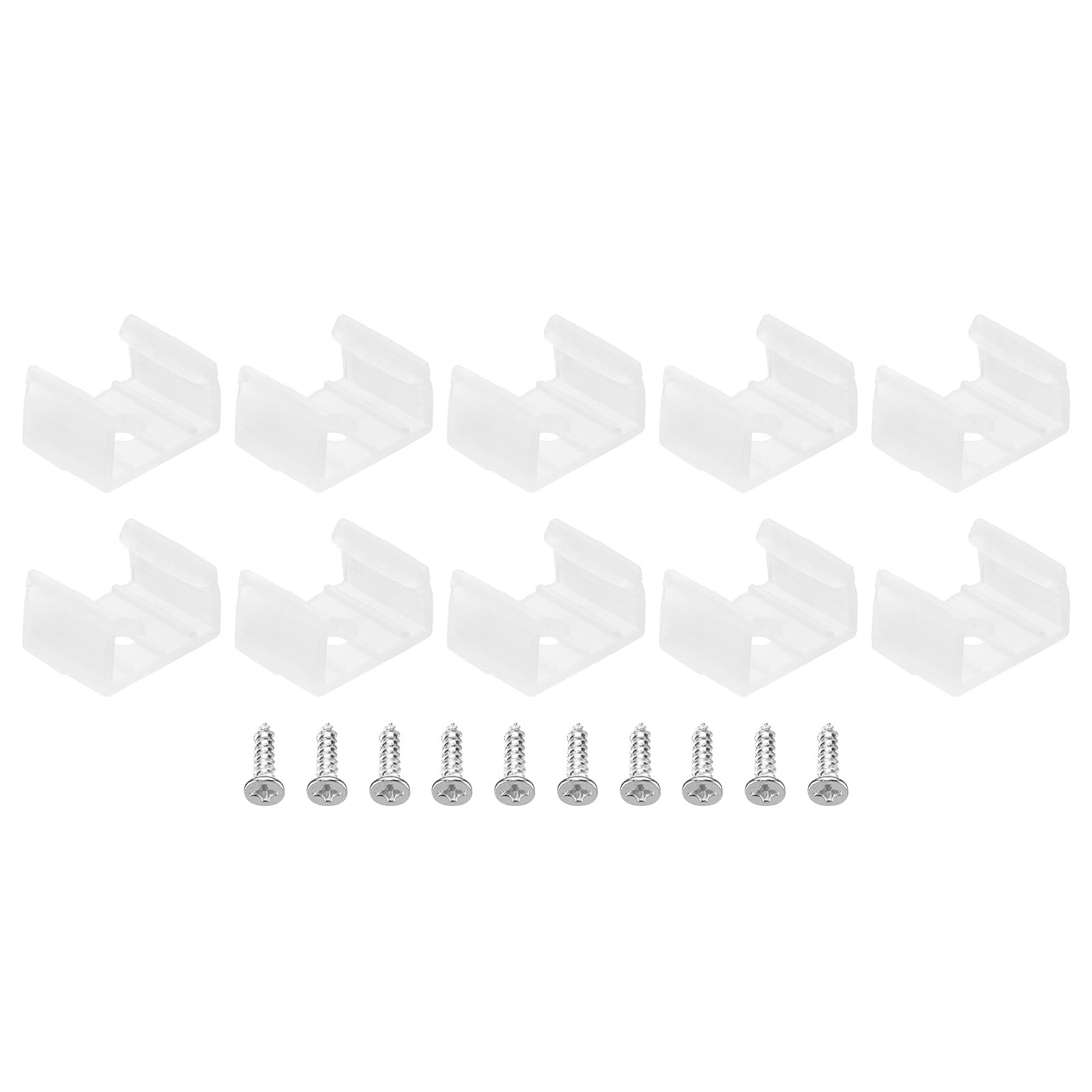 PATIKIL LED Strip Light Clips, 40 Pack Mounting Bracket Fixing Clips Plastic Clamp Holders with Screws for 14mm-17mm Neon RGB Light Cable Ribbon, Translucent