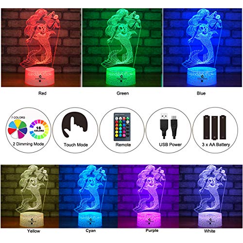 1 easuntec+Mermaid+Remote+Changing+Dimmable