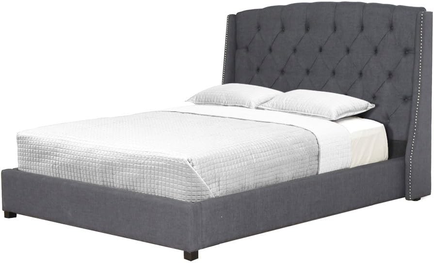 Glendale Grey Linen Bed in King