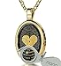 NanoStyle Gold Plated Silver Love Necklace I Love You inscribed in 120 languages in Pure Gold on a Romantic Onyx Anniversary Birthday Gift Pendant for Wife, 18