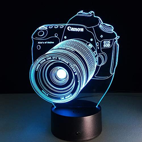 Wangzj Camera Illusion / 3D Illusion Night Light/Holiday Gift/Night Light/Children's Gift/Christmas Gift / 7 Color Night Light/Touch Remote [Energy Class A++]