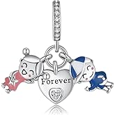 VALGACLS Mom Wife Daughter Love Heart Wedding Rings Charms 925 Sterling Silver Charms for Bracelets Necklace Valentine's Day Mother's Day Jewelry Charm for Women