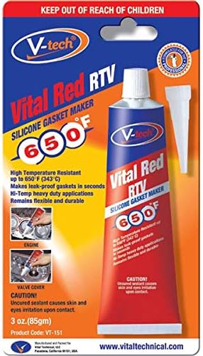 V-tech Red RTV Silicone Instant Gasket Maker 650F 85g