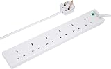 PRO ELEC PELB1703 6 Gang Extension Lead with Surge Protection 5m White UK view 8