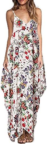 Women Sexy Floral Print Spaghetti Strap Party Maxi Dresses
