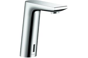 hansgrohe Metris S Easy Clean Modern 1 7-inch tall Electronic Sensor Bathroom Sink Faucet in Chrome, 31101001,Medium
