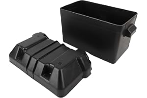 aqxreight ABS Battery Box for RV Marine Automotive Use - Duty 12V Battery Storage Case with Impact Fits Batteries Under 325x1