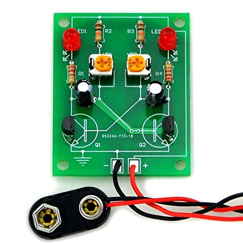 Adjustable Transistor Astable Multivibrator Circuit Learn Kit, LED Flashing, Practical Soldering Project Kit