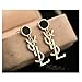 tianshiya Women's Fashion Earrings Y/S Letter Shaped Designed Ear Stud Rose Gold 1X2 (Black)