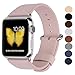 JSGJMY Compatible with Iwatch Band 38mm 40mm 42mm 44mm Women Men Genuine Leather Replacement Strap Compatible with Series 4/3/2/1 Sport Edition (Soft Pink, 38mm 40mm S/M)