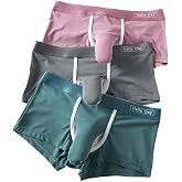 Cerahome Men's Underwear Separated Pouch Ice Silk Boxer Briefs Elephant Nose Turnks Enhance Boxers