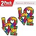 Love Autism Awareness L O V E with Heart (2 Pack) - Laminated Vinyl Sticker Decal - UV Protected (Small, Love - Puzzle Pieces)