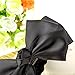 So Beauty Women's Classic Rhinestone Pleated Bowtie Snood Hair Net with French Barrette for Buns Black