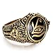 JAJAFOOK Mens Stainless Steel Ring Egyptian Pharaohs Eye of Horus Udjat Gold Plated Tone Jewelry Size 6-13