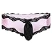 CHICTRY Men's Lace Floral Bikini Briefs Underwear Sissy Pouch Crossdress Panties Pink X-Large(Waist:32.0-38.0
