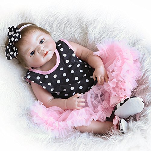 Sanydoll reborn baby doll soft silicone 22inch 55cm mag…