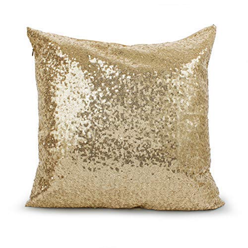 Saisong Gold Decorative Pillow Cushion Cover Sequin Pillow