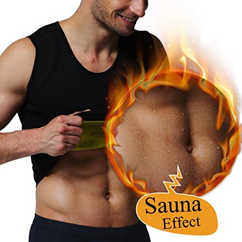 Men's Hot Sweat Vest Body Shaper Tummy Fat Burner Tank Top Slimming Vest Weight Loss Shapewear Neoprene No Zip