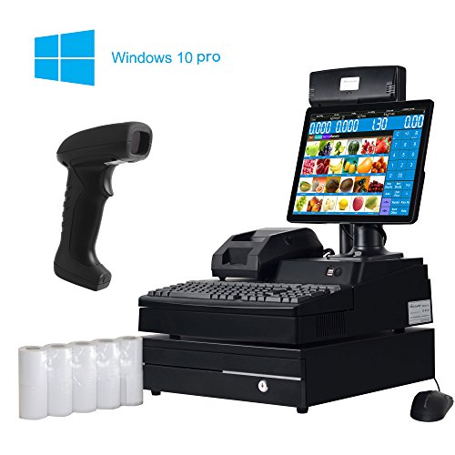 ZHONGJI Pos System, Cash Register PC, Point of Sale Kit, 58mm Thermal Receipt Printer, Handhold Barcode Scanner ,Stainless Steel Cash Drawer, 220VFD Customer Display (With OS / NO Software) - Thumbnail 7