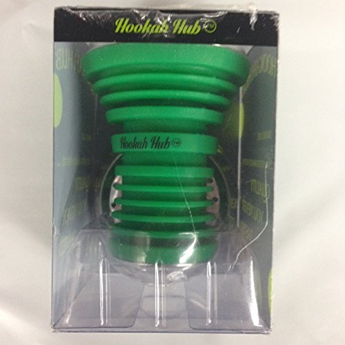 The Hookah HUB Green Shisha Bowl Silicone with Metal Screen Wind Cover Charcoal Screen