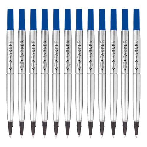 Parker Rollerball Pen Refills | Fine Point | Blue QUINK Ink | 12 Count