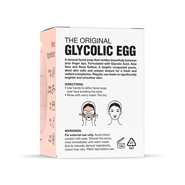 Glycolic Egg Facial Cleansing Soap 100g by Procoal - Glycolic Acid Cleanser For Rejuvenated, Bright and Glowy Complexion…