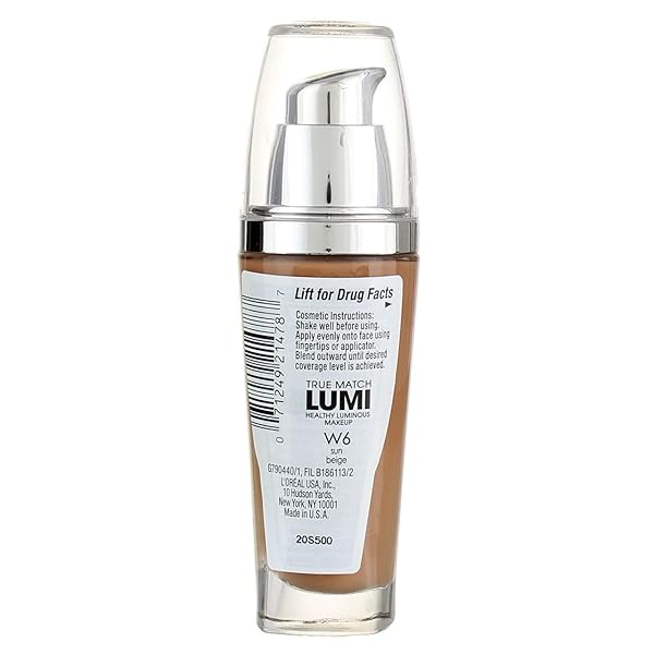 L’OREAL TRUE MATCH LUMI HEALTHY LUMINOUS MAKEUP, SUN BEIGE [W6], 1 OZ (PACK OF 2)