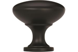 Amerock | Cabinet Knob | Matte Black | 1-1/4 inch (32 mm) Diameter | Edona | Drawer Knob | Cabinet Hardware (Pack of 1)