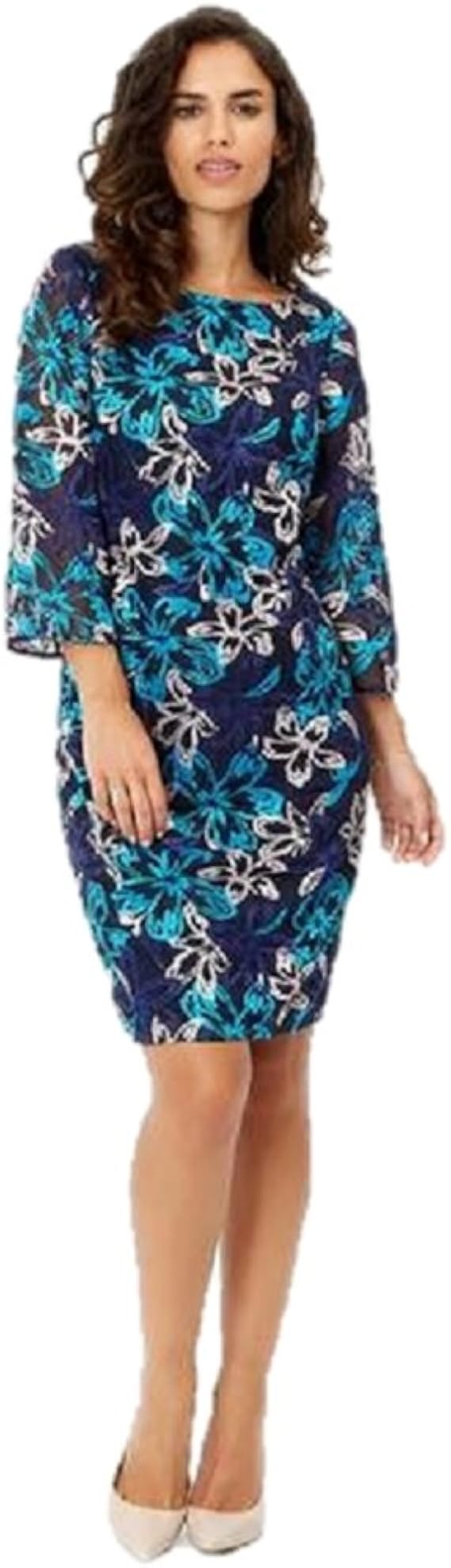 Monsoon Evening Dress LORNA BLUE LACE BRIDESMAID Dress UK 8 Amazon.co.uk Clothing