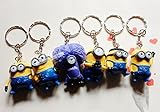 6pcs Keychain Set Despicable Me 2 Mini Action Figure 3d Minion Collectibles Gift