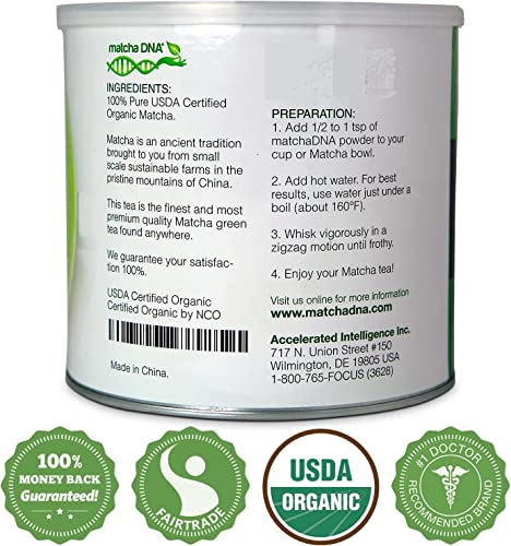 MATCHA DNA MATCHA GREEN TEA POWDER, USDA ORGANIC, 16 OZ