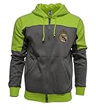 Real Madrid Hoodie Zip Front Fleece Sweatshirt Jacket Gray