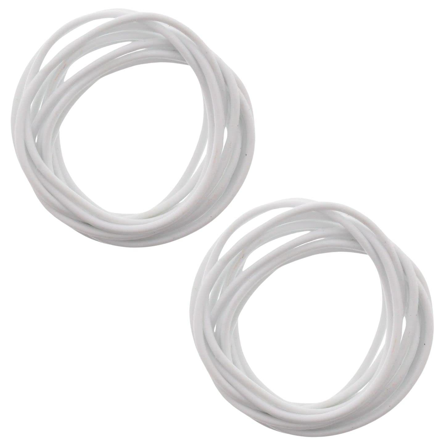 Topkids Accessories 24pc Gummy Bracelets Rubber Bangles Kids Party Bag Favour Fillers Jelly Jewellery Wrist Bands 80s Neon 90s Fancy Dress Fashion Wristbands (White)