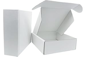 6x6x2 inch Small White Mailers Boxes Recyclable Corrugated Gift Box for Packaging Shipping Set of 10