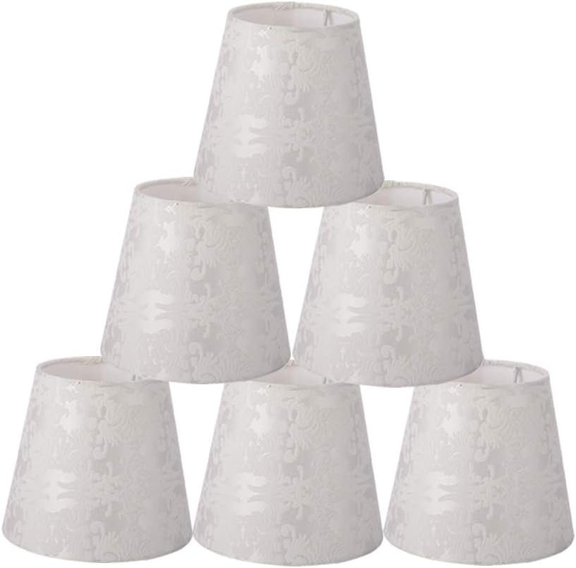 Paralumi in tessuto, piccoli paralumi, clip per portacandele per lampadari di cristallo, paralumi E14 per comodino, portacandele per lampada da comodino, 6 paralumi