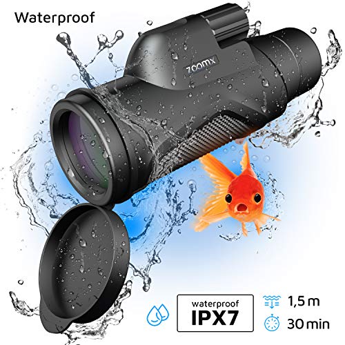 Stellax, ZoomX Monocular Compact Upgraded 2020 Waterproof/Fogproof - BAK4 Prism, FMC lenses covering with Tripod and smartphone adapter - Thumbnail 3