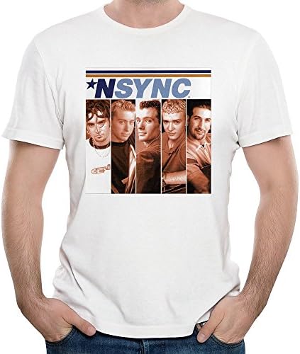 Spele Men Cotton NSYNC Logo Fashion Music Posters T-shirt Short Sleeve White