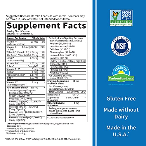 Garden of Life 22 Digestive Enzymes for Men with Bromelain, Papain