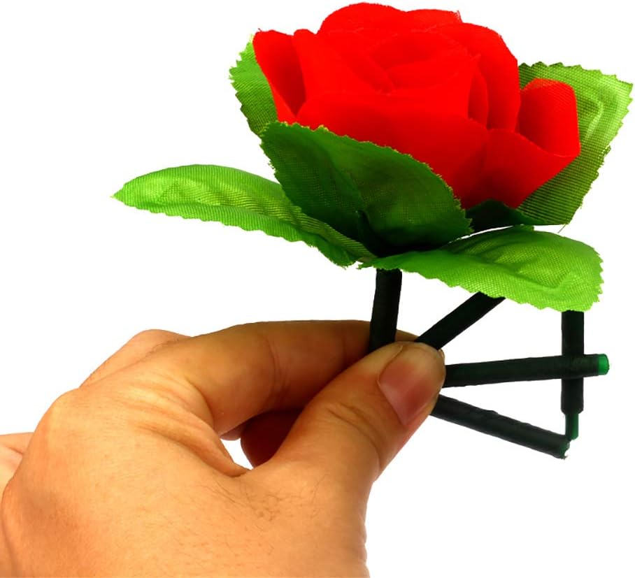 Enjoyer Folding Appearing Rose Flower Magic Tricks Magician Gimmick Illusion Stage Close Up Magic Props,5 Pcs/Lot