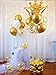 Tellpet Crown Balloons Foil Helium Mylar Balloon, Gold, 2 Pieces