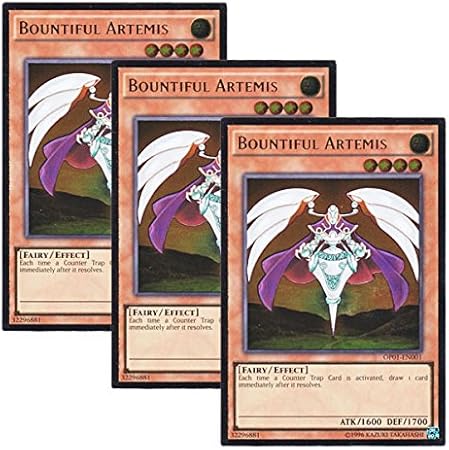 Amazon 3枚セット 遊戯王 英語版 Op01 En001 Bountiful Artemis 豊穣のアルテミス アルティメットレア トレカ 通販