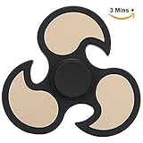 Fidget Toys Hand Spinners EDC Finger ADHD Focus Toy Nano Stainless Steel Bearing High Speed Ultimate Spin Over 3 Minutes (Black+Gold)