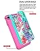 Style4U iPhone 8 Plus/iPhone 7 Plus Case, Hawaiian Flower Shock Resistant Studded Rhinestone Crystal Bling Hybrid Armor Case Cover w/ 1 Stylus [Teal/Hot Pink]