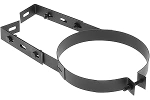 JISADER Chimney Pipe Bracket, Flue Liner Clamp Sturdy Household Hanging Accessory, Stove Pipe Hanger Wall Support Chimney Pip